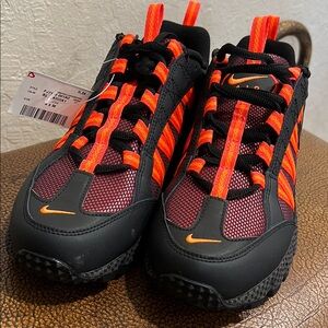 Nike Air Humara Trail Running Shoes Black & Orange Sneakers with Breathable Mesh